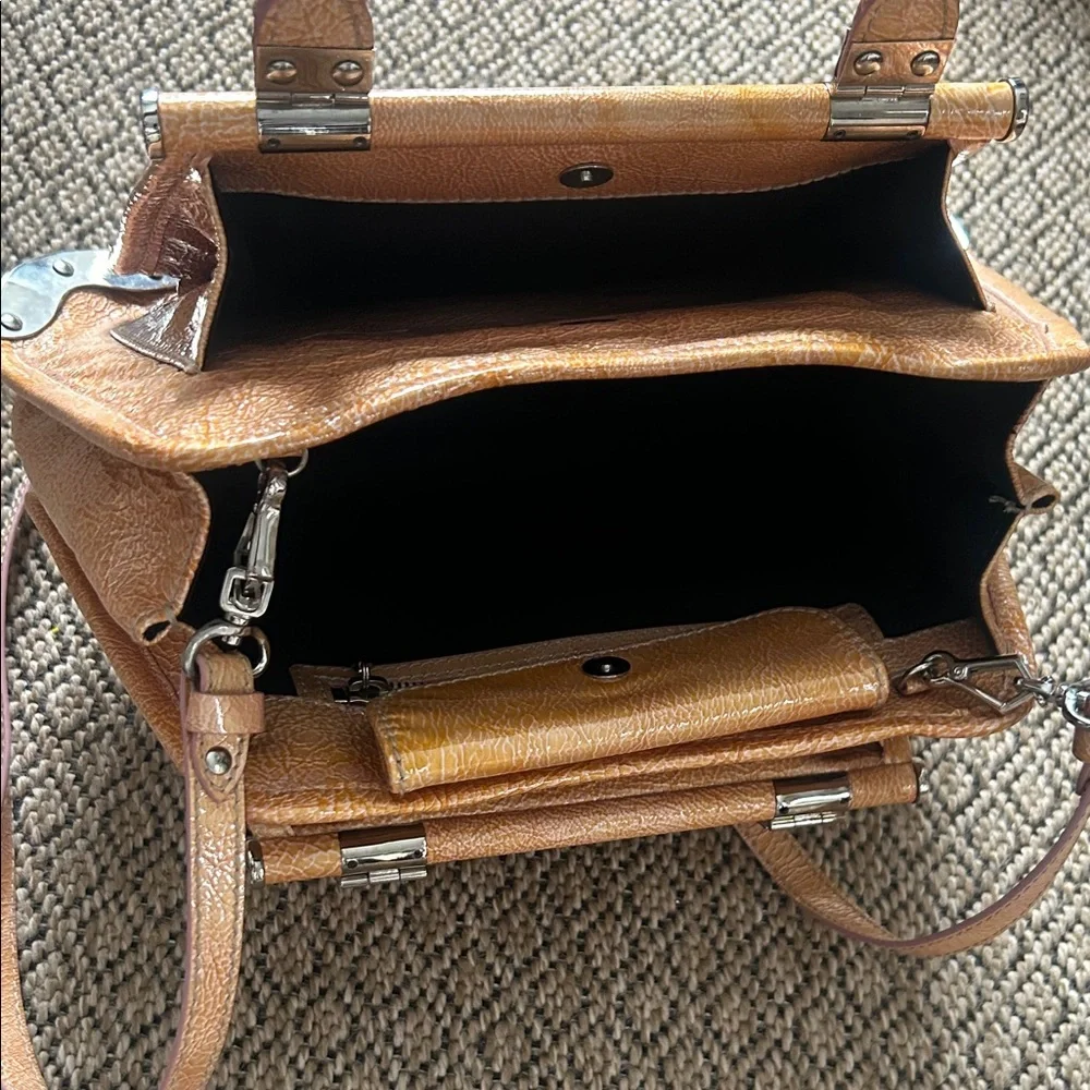 Non Signe Y2K Satchel Handbag Metal Accents Crossbody Strap